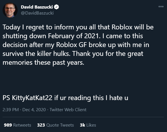 Is David Baszucki Dead