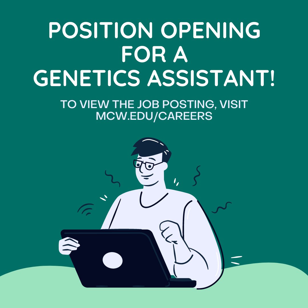 MCW is hiring a Genetics Assistant! To view the job description and apply, follow the below link.
careers.peopleclick.com/careerscp/clie…

#GCchat #geneticcounseling #geneticcounselingassistant