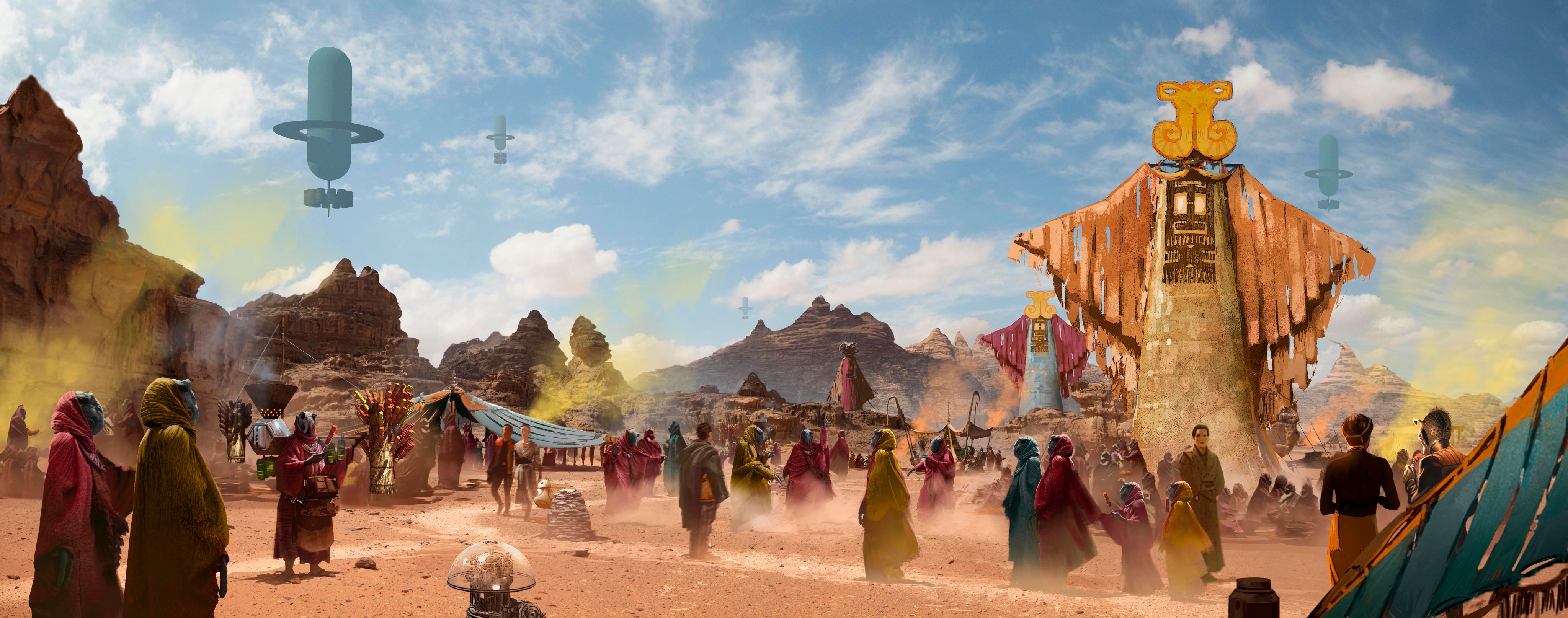 Star Wars on X Festive colors contrast the rocky terrain of Pasaana in this striking piece of concept art from TheRiseofSkywalker by Jon McCoy and Adam Brockbank. https t xV7F1h0Oxy X