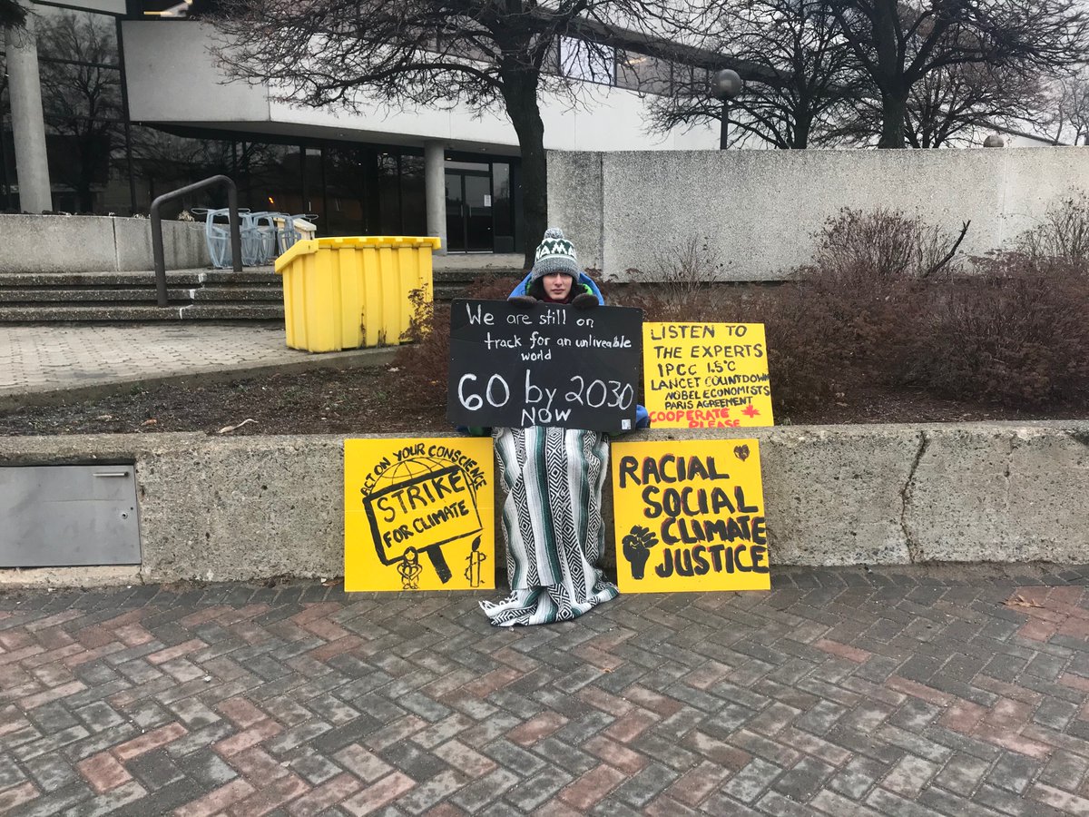 #FridaysForFuture #Sudbury #Canada Back again. Here every week I can. Almost 2 years ago #FridaysForFuture had 1st national strike in Canada and we made it onto the national news. I’m not stopping until our future is secure. Next week is #FightFor1point5 Friday, December 11