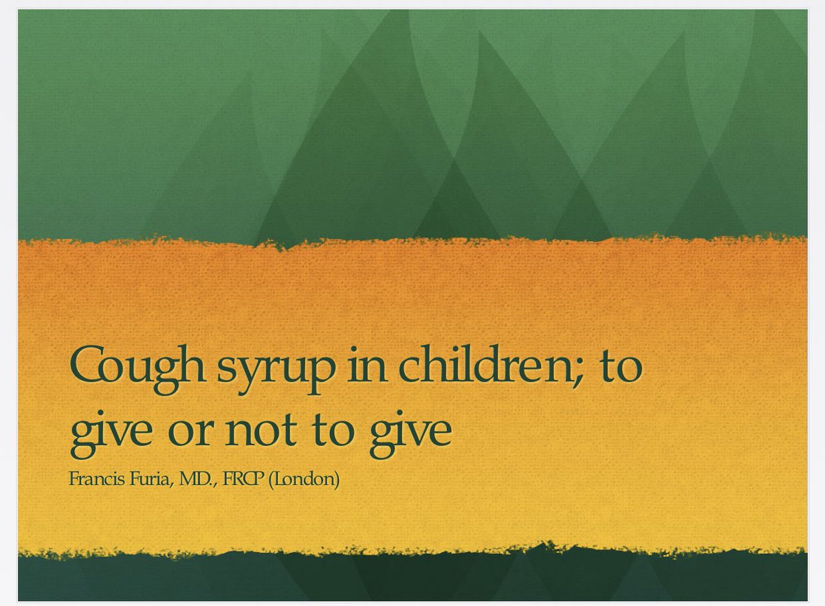 Use of cough syrups for children with acute cough...
