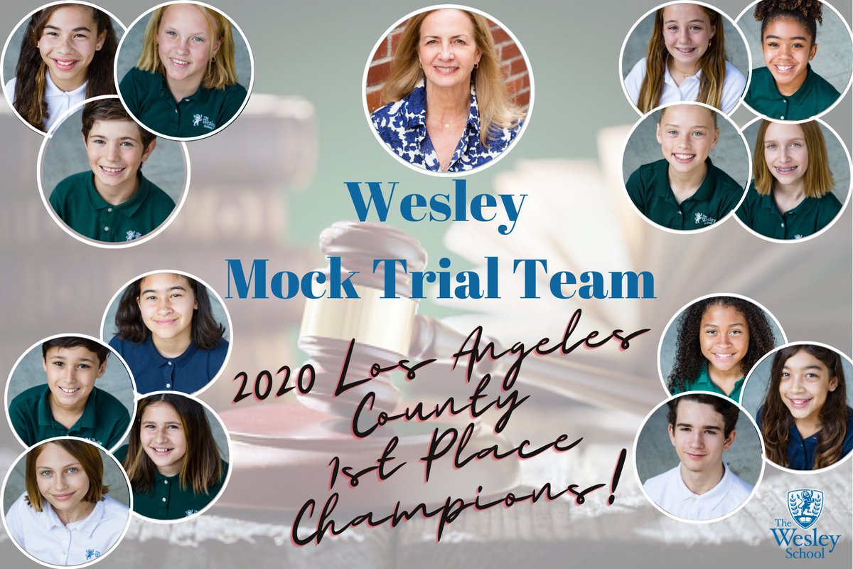 TheWesleySchool's tweet photo. Fridays are for good news! We're THRILLED to share that the Wesley Mock Trial team are the 2020 LA County Champions! With tons of grit and determination, your Wesley Lions finished in first place last night. Please join us in saying CONGRATULATIONS!! 😁
#thewesleyschool https://t.co/6snDGUTv00