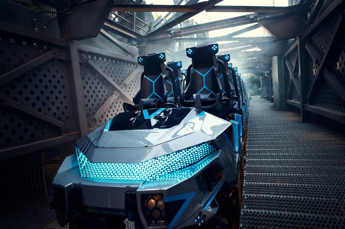 Jurassic World Velocicoaster Ride Vehicle official images :)
