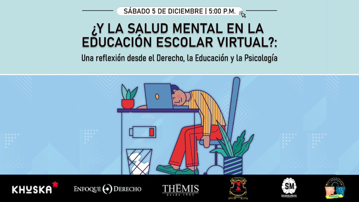 [#Khuska] Lxs invitamos a participar del conversatorio que comentará nuestro proyecto “En Línea con mi Salud Mental”, a la par de recibir reflexiones, desde la interdisciplinariedad, sobre la salud mental y el acceso a la educación virtual escolar

🌐Link: bit.ly/3mplQfx