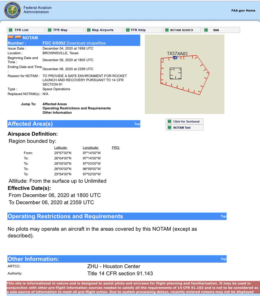 Reagan On Twitter Update So Far The Only Full Notam Tfr Fdc 0 0092 Showing On The Faa S Site Is For Sun Dec 6 12pm 5 59pm Ct 18 00 23 59 Utc Once Again The Airspace Clearance