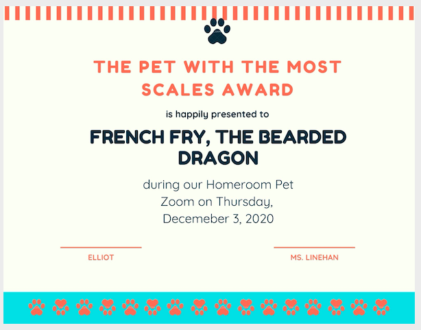 A silver lining of remote instruction: my homeroom students introduced their pets to the group over Zoom and they chose individual awards for each animal! 💗<a href="/ncte/">National Council of Teachers of English (NCTE)</a> <a href="/NBPTS/">National Board</a> <a href="/HawkWolf39/">Highcrest/WJHS</a> <a href="/WEA39Unite/">Wilmette Education Association</a> <a href="/edutopia/">edutopia</a> <a href="/cultofpedagogy/">Cult of Pedagogy</a> <a href="/teacher2teacher/">Teacher2Teacher</a>