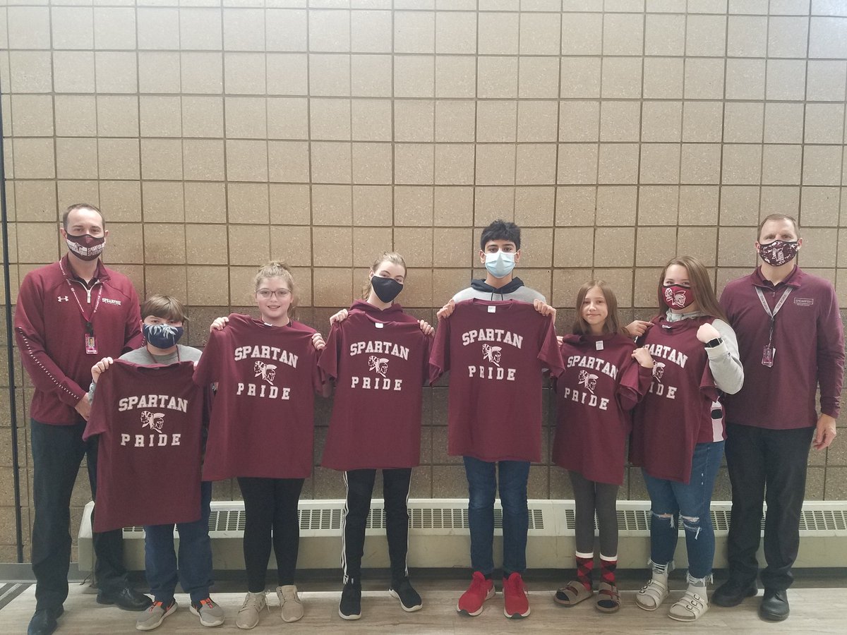 SMS October Students of the Month. Spartan PRIDE attitudes! #spearfishms