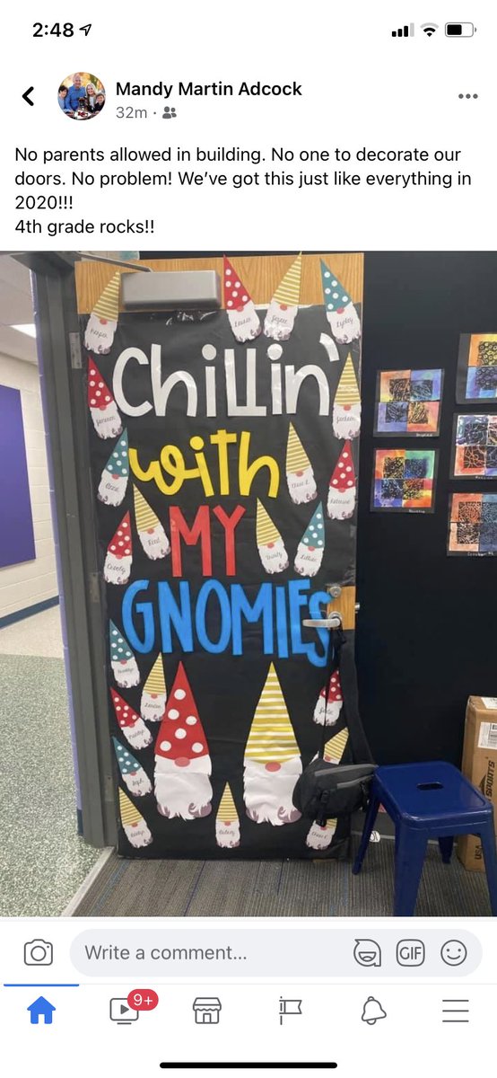 5th_Street_Bar's tweet photo. @PatrickMahomes even the Gnomes are fans!  Shout out to my friend Mandy on a very creative classroom door! https://t.co/fFFPGQigAu