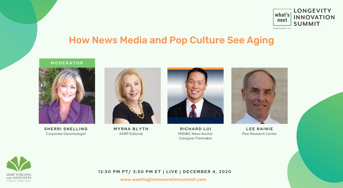Happening *LIVE* at the #LongevityInnovation Summit! Leading media experts will outline how #ageism is alive (from OK, #Boomer to #Millennial Snowflakes) &amp; how chief influencers such as news #media and pop culture can play a role in uniting generations: washingtoninnovationsummit.com