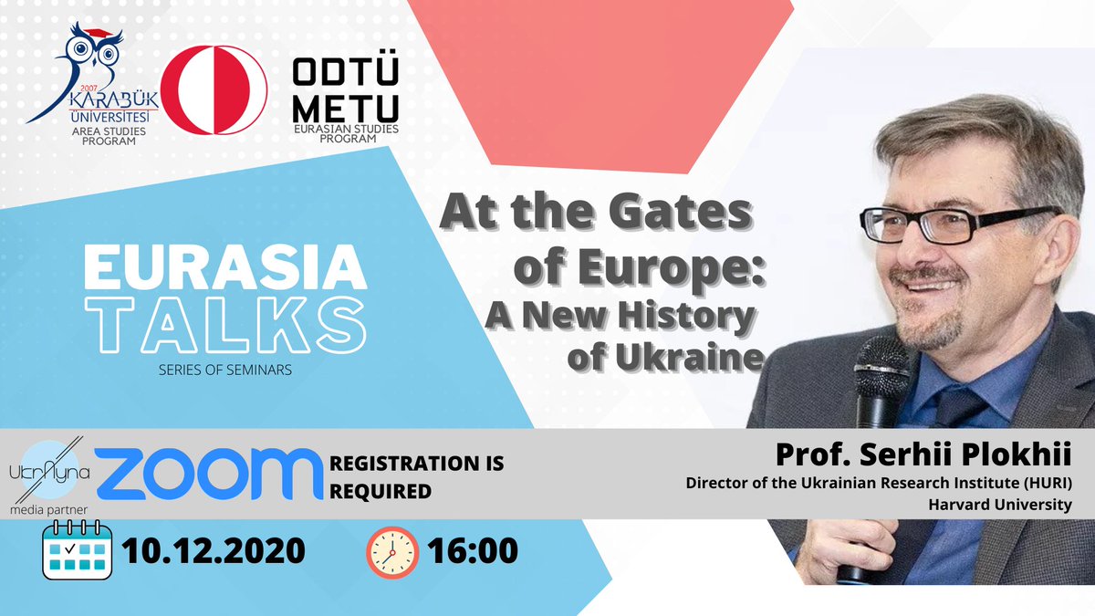 Harvard Üniversitesinden Prof. Serhii Plokhii’nin katılımıyla gerçekleştirilecek olan ‘Avrupa’nın Kapılarında: Ukrayna’nın Yeni Tarihi’ adlı seminere hepinizi davet ediyoruz.
Kaydolmak için: bit.ly/36vAsnY.