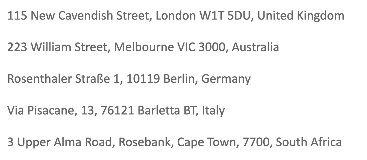 5/ Seems simple, but lots of things to consider. First up, different parts of world structured very differently, different hierarchies and ways to show addresses. We format the address as expected locally