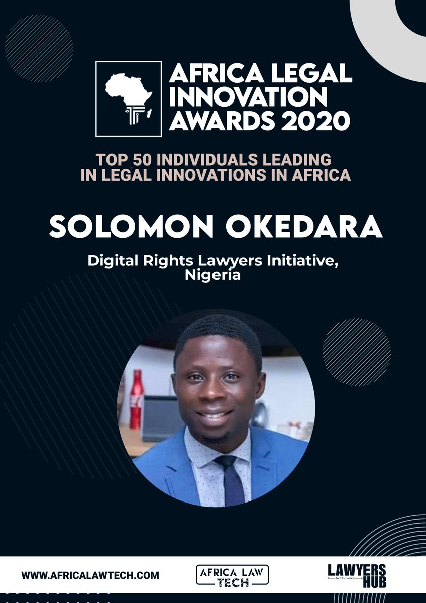 TOP 50 IN LEGAL INNOVATION IN AFRICA Solomon Okedara,  @SolomonOkedara -  @DrliRights #AfricaLawTech
