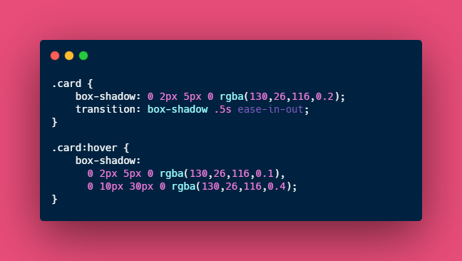 Box-shadows have become essential because they add extra detail to the basic UI elements.Generally, they are animated as: