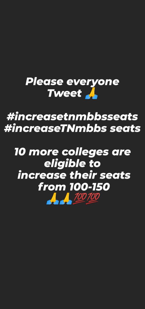 DanielB60370392's tweet photo. #increasetnmbbsseats
@CMOTamilNadu @Vijayabaskarofl @polimernews @sunnewstamil  @News18TamilNadu @news7tamil @PTTVEnglish 
Please save border mark students
Increase mbbs seats in Tamilnadu
🙏🙏💯💯 https://t.co/K6JCHmUGyM