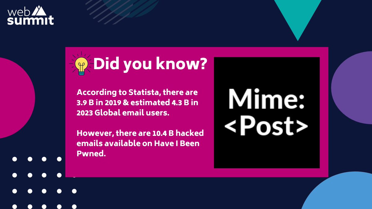 mime_post's tweet photo. 💡Did you know?

But, your data is safe with @mime_post.  Because MimePost is No Data Communication Platform- where nothing is stored, and all data remains in transit. 

#WebSummit #websummit2020 

#NoData #NDCC #dataprivacy #datasecurity #CyberSec 
#privacy #internet #tech https://t.co/VsWjcWNhPK