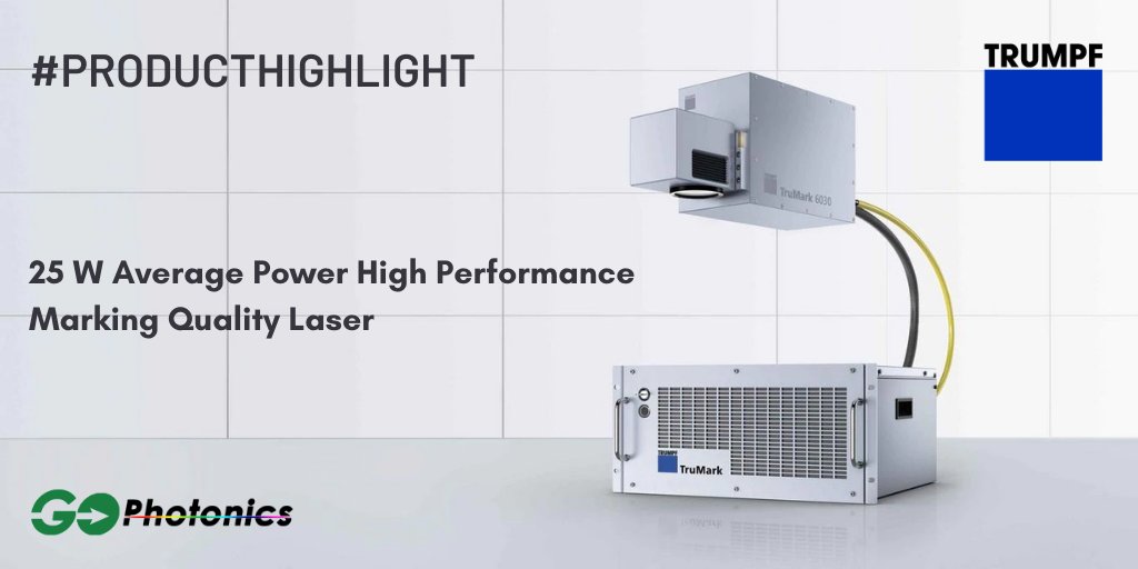 gophotonics's tweet image. #ProductHighlight @TRUMPF_News 

The TruMark 6030 from @TRUMPFinc is a #LaserModule that operates at a wavelength of 1030 nm and delivers an output power of 25 W &amp;amp; has a pulse repetition frequency from 4 kHz to 200 kHz.

Know More About it Here: ow.ly/MH6J50CCxI7