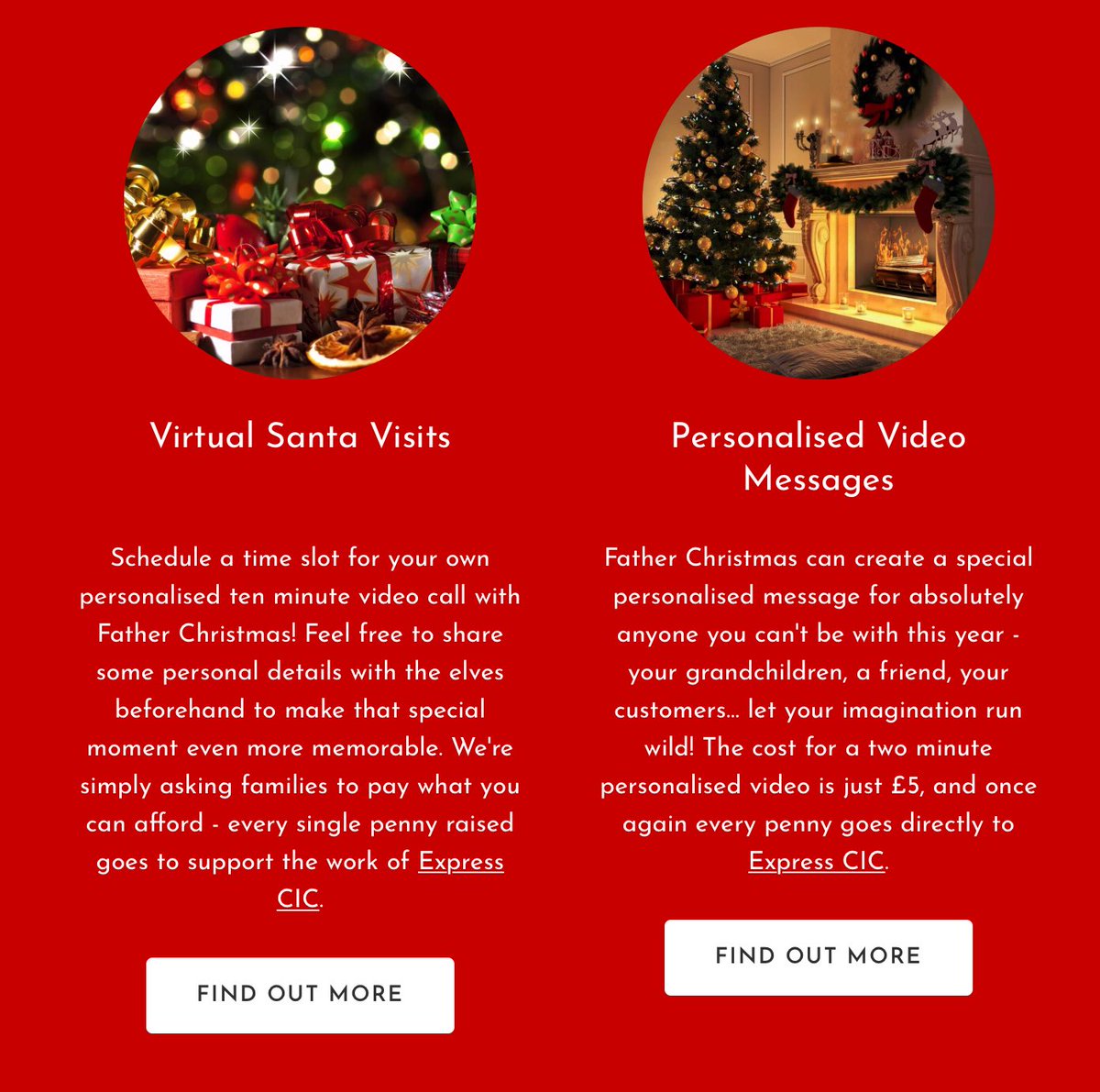 expresscic's tweet photo. Have you booked your #Santa experience?
You can book a virtual Grotto or send a personalised message https://t.co/oqgUJfGEHd
🎅 just asks you to give what you can to help raise funds for @expresscic https://t.co/f6ZYWUN3am
#autism #christmas  #virtualgrotto #localgiving https://t.co/TDKCouCe2g