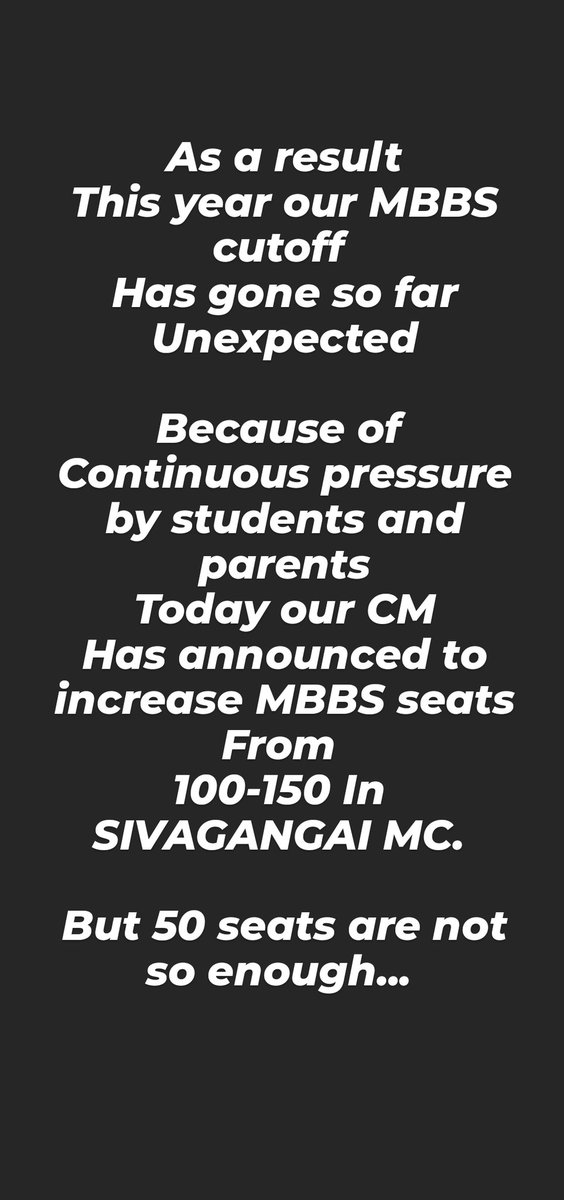 DanielB60370392's tweet photo. #increasetnmbbsseats
@CMOTamilNadu @Vijayabaskarofl @polimernews @sunnewstamil  @News18TamilNadu @news7tamil @PTTVEnglish 
Please save border mark students
Increase mbbs seats in Tamilnadu
🙏🙏💯💯 https://t.co/K6JCHmUGyM