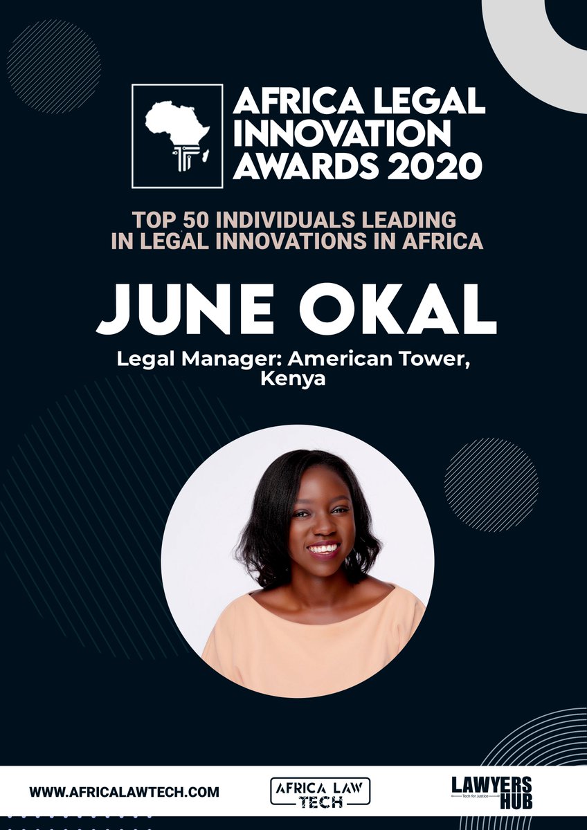  TOP 50 IN LEGAL INNOVATION IN AFRICA June Okal,  @JuneOkal  -  @AmericanTowerUS ,  @article19eafric  #AfricaLawTech