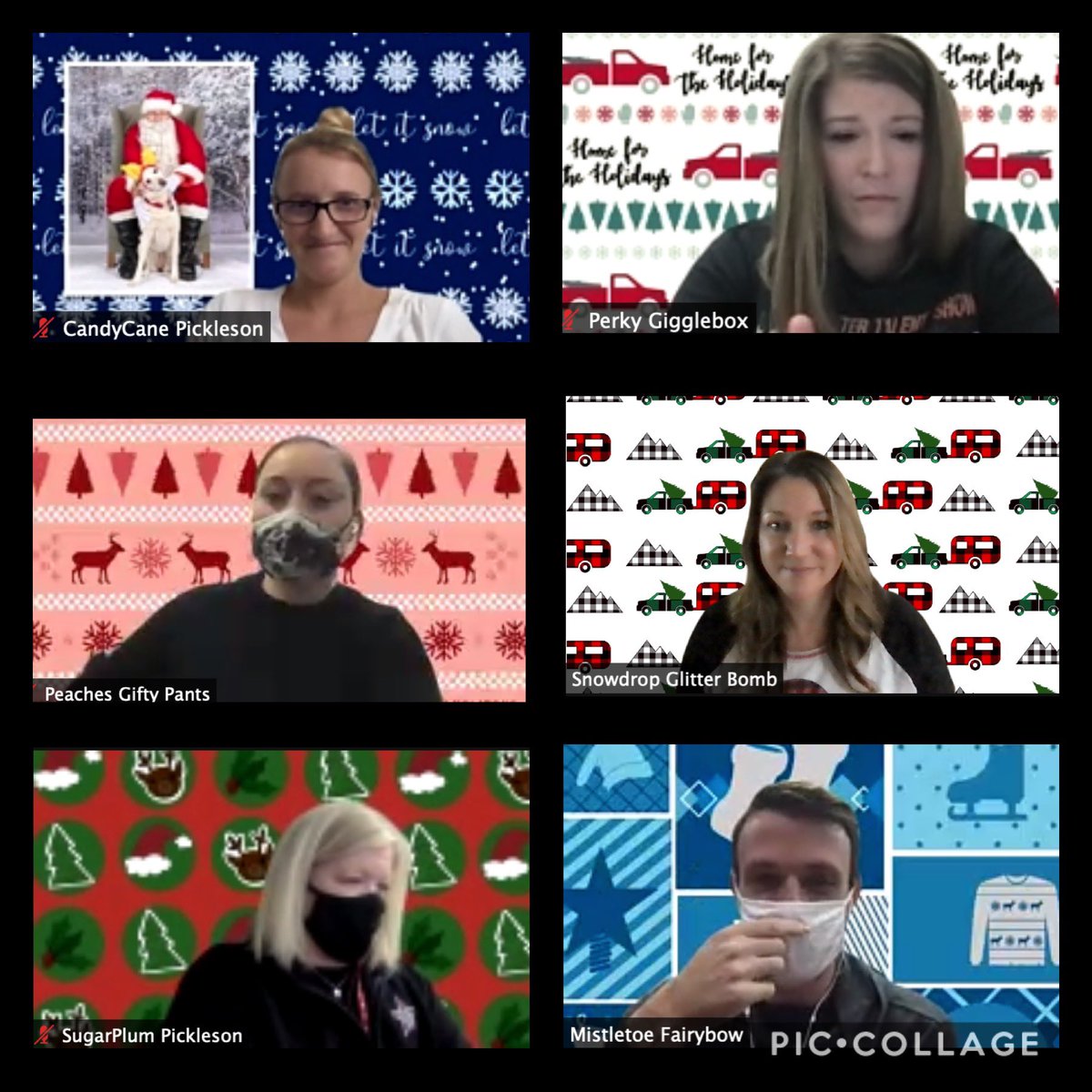 dollarchampagne's tweet photo. We also found that the iWorks wrapping paper activity creates awesome Zoom backdrops to go along with our elf names #findingthefun #12DaysofCreativity #coppelldlc https://t.co/SK6e4Zbh4E