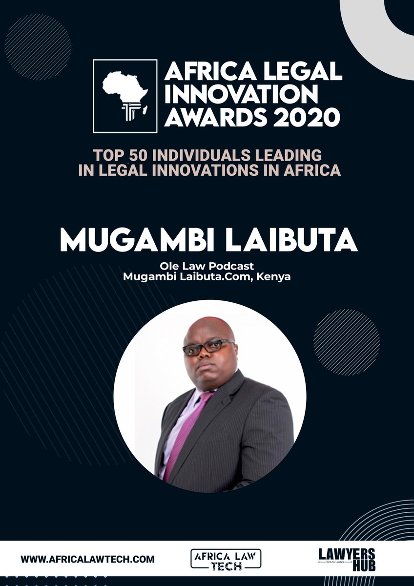 TOP 50 IN LEGAL INNOVATION IN AFRICA Mugambi Laibuta,  @Olez - Ole Law Podcast  #AfricaLawTech