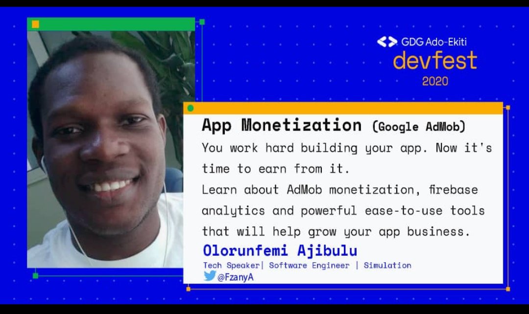 gdgadoekiti's tweet image. We are happy to share with you our Speakers for #DevFestAdoEkiti dated for Saturday Dec 5, 2020. 4 pm WAT.
@emerald_nerd
@KapFreshMusic
@meetslick
@nouvrizky10
@FzanyA
@david_stont
@SenseiFavour

#DevFest2020 #cloud #firebase #Flutter #gcp #GoogleAssistant
Follow this thread!!👇