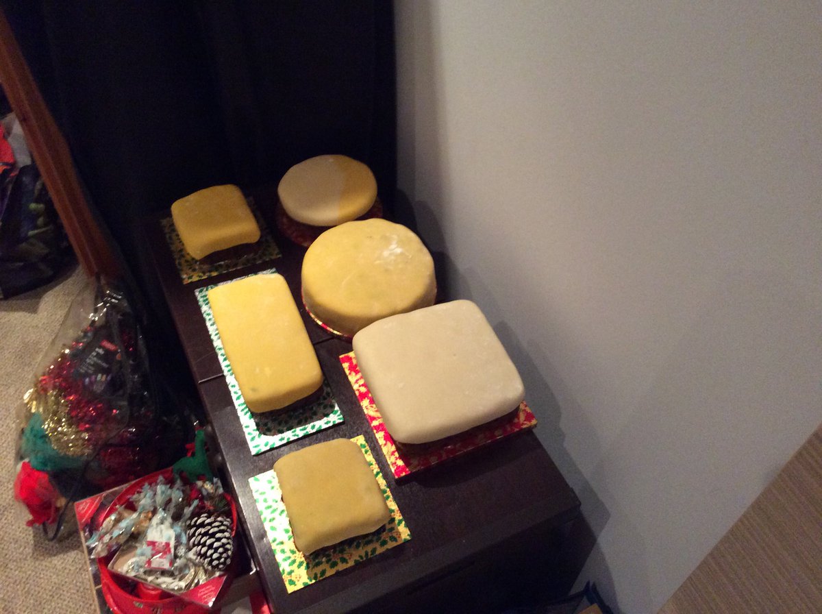 ainsworth40's tweet photo. Christmas cakes marzipaned. #christmascakes #marzipan #christmasgifts https://t.co/UTHErUTPYb