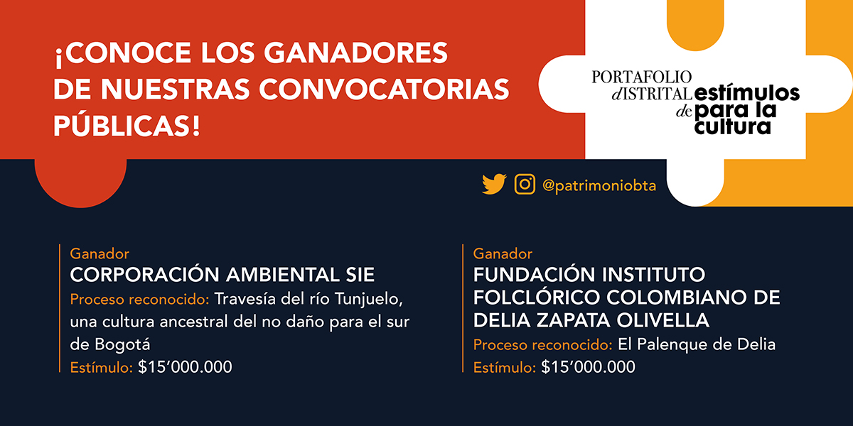 Patrimoniobta's tweet photo. #PdE2020 🏆
¡Conoce los proyectos ganadores de los premios de Estímulos del IDPC que respaldan la apropiación y el agenciamiento cultural del patrimonio!
Gracias a ellos y ellas 🧑🤝🧑activamos el patrimonio y las prácticas culturales.
Más info 👉🏻 https://t.co/0PganaGBLJ https://t.co/5DCWtLjmGM