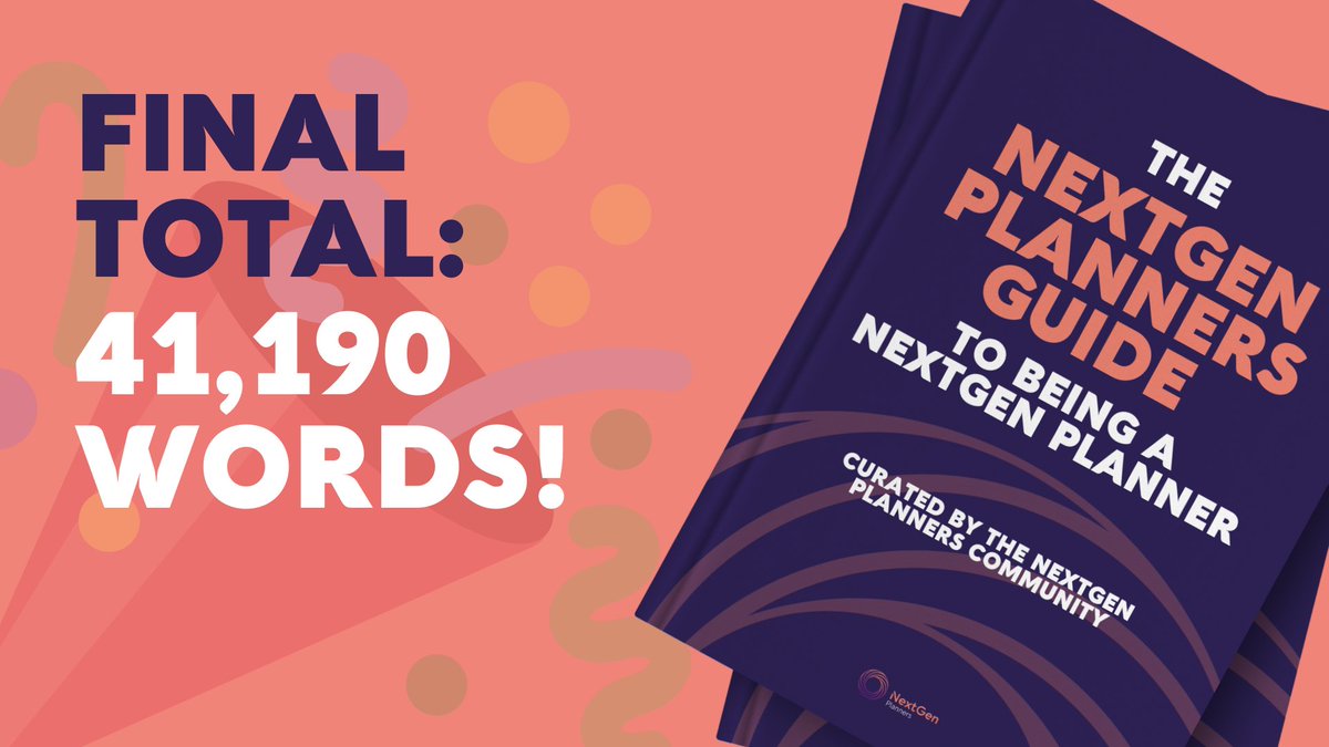 WOW! 🎉🎉🎉🎉🎉🎉

We have done it! In just one day, our community has written over 41,000 words towards the NextGen Planners Guide to Being a NextGen Planner 🤩

Thank you so much to everyone who got involved 💕
