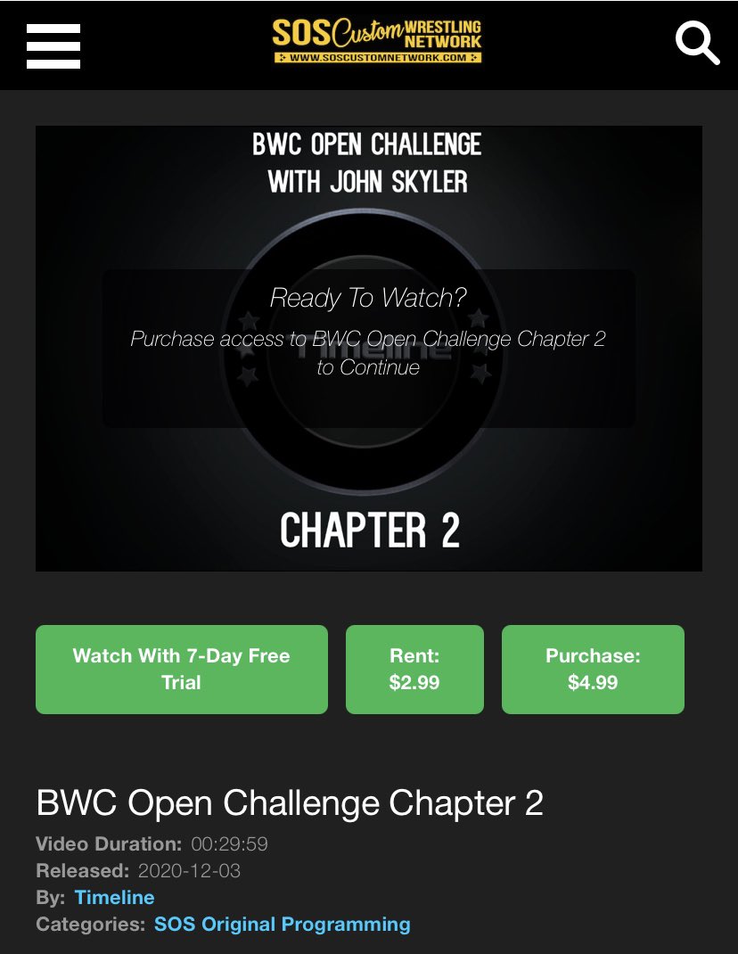 SOScustomWN's tweet image. Chapter 2 with @TheJohnSkyler is out today.  Watch it with a 7 day free trial at soscustomnetwork.com.