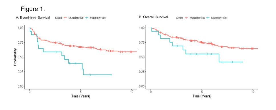 Boddicker et al. Clonal somatic mutations present in peripheral blood of 6.5% of newly diagnosed DLBCL (most > age 60 years). CHIP associated with inferior EFS on immunochemotherapy; independent of age, sex, and IPI.  #lymsm  #ASH20  #lymphoma https://ash.confex.com/ash/2020/webprogram/Paper141726.html6/7