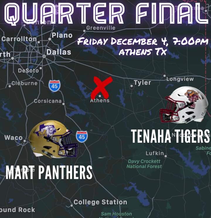 Super_Centex's tweet photo. GAMEDAY!
Mart Panthers vs Tenaha Tigers
https://t.co/msFiZE7h4N
#txhsfb #txhsfbplayoffs #afgwt #M8RT https://t.co/nWXy18m3n2
