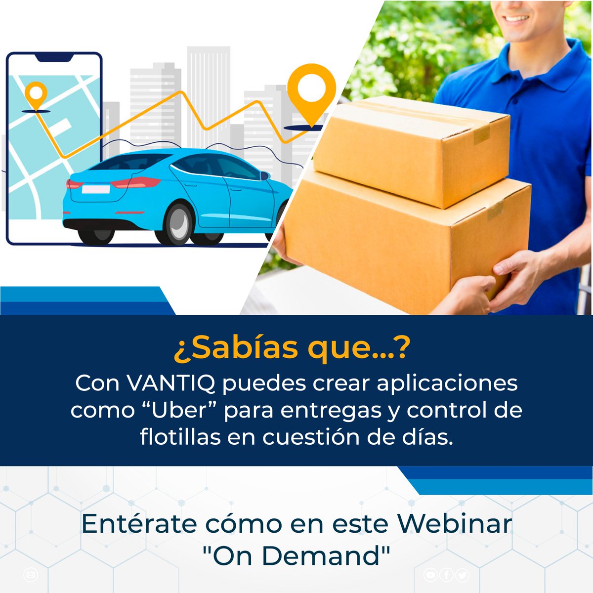 VANTIQLATAM's tweet photo. Entérate en este seminario "On Demand" impartido por Alejandro Treviño Director para America Latina de Vantiq cómo crear aplicaciones que te permitirán tomar el control de tus procesos logísticos y geolocalización. Accede aquí: https://t.co/x2m1ZtpRDG https://t.co/yo4hrhs3Af