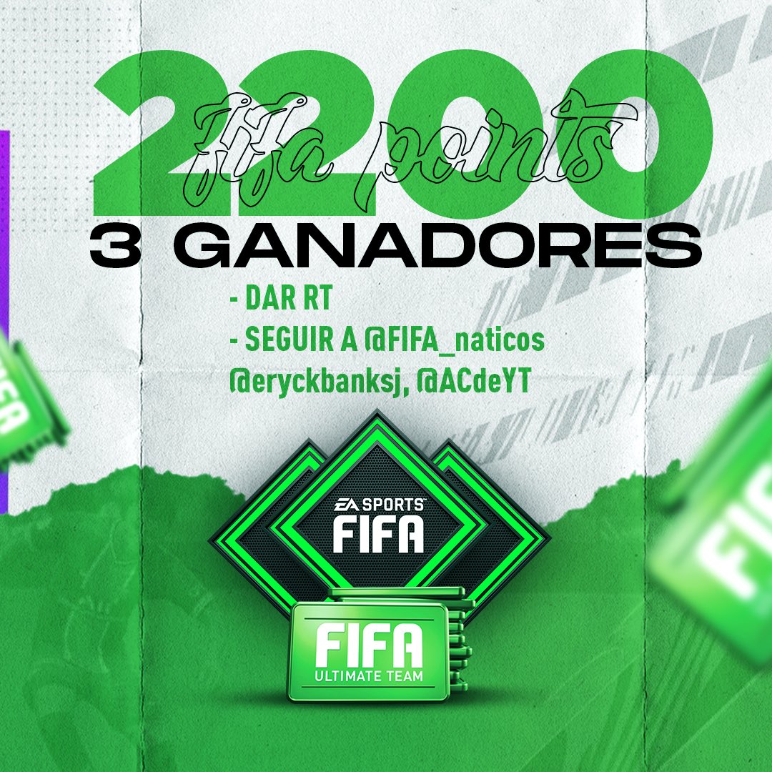 UTBoosting_'s tweet photo. ¡SORTEO DE FIFA POINTS! #FIFA21 #FUT 

🏆 3 ganadores de 2.200 cada uno 🤑💰
🎮Todas las consolas

Requisitos:
✅Dar RT
✅Seguir a @FIFA_naticos
✅Seguir a @EryckBanksJ
✅Seguir a @ACdeYT 

📆Sorteamos el 10 de diciembre

¡Participa ya! https://t.co/DEEIn2IF9g