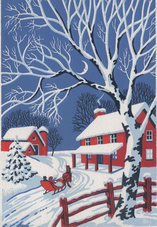 I've found that many older Christmas cards use striking shades of blue. Happy Friday!  #MerryVintageCardChristmas