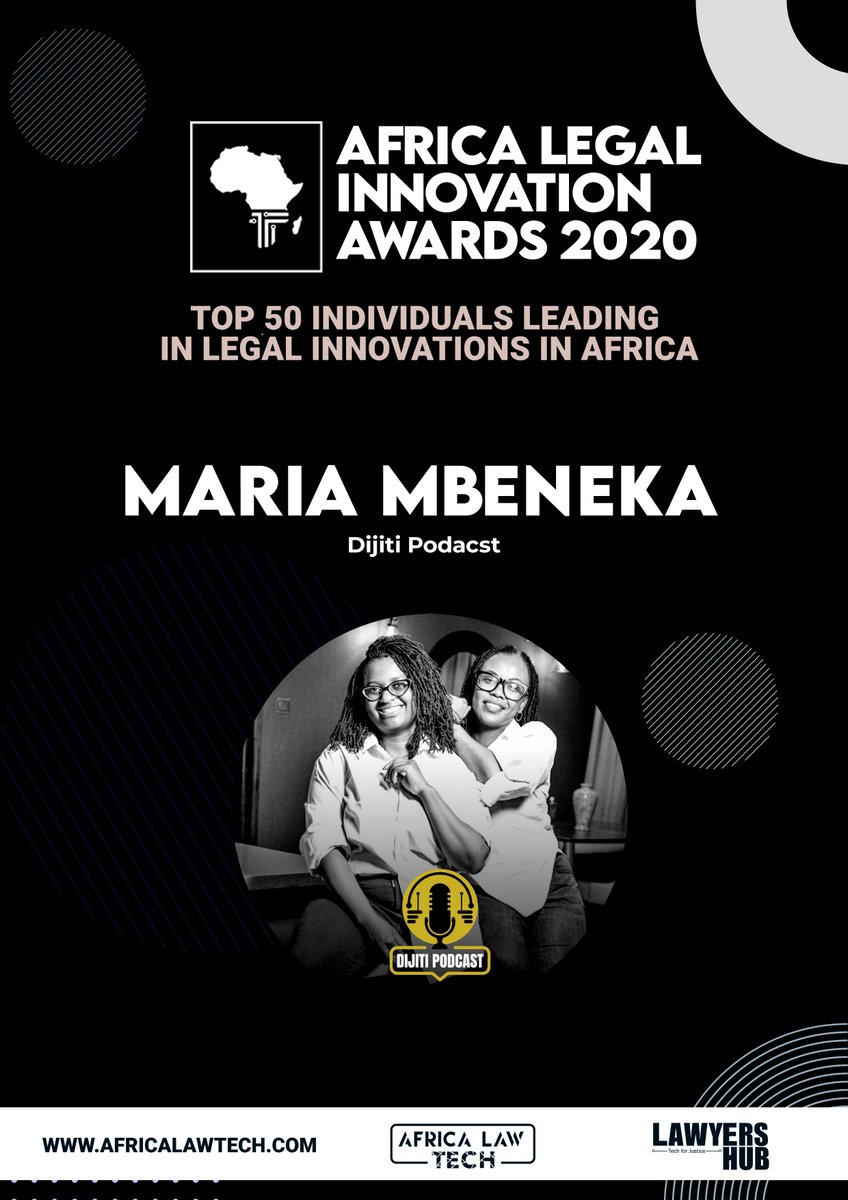  TOP 50 IN LEGAL INNOVATION IN AFRICA Maria Mbeneka,  @MbenekaMaria -  #DigitiPodcast  #AfricaLawTech