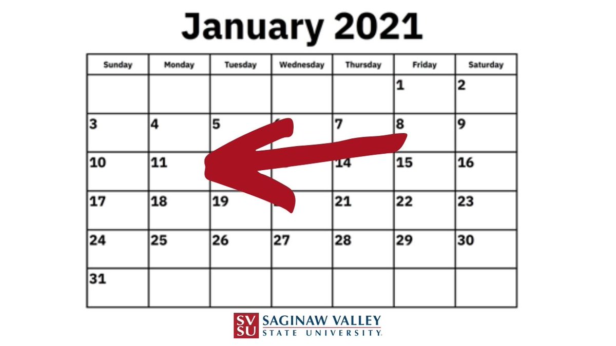 The Winter 2021 semester starts in one month! It's not too late to begin your graduate program in January. Get your application in as soon as possible to make sure you have plenty of time to prepare for the semester. 

Apply now: svsu.edu/apply