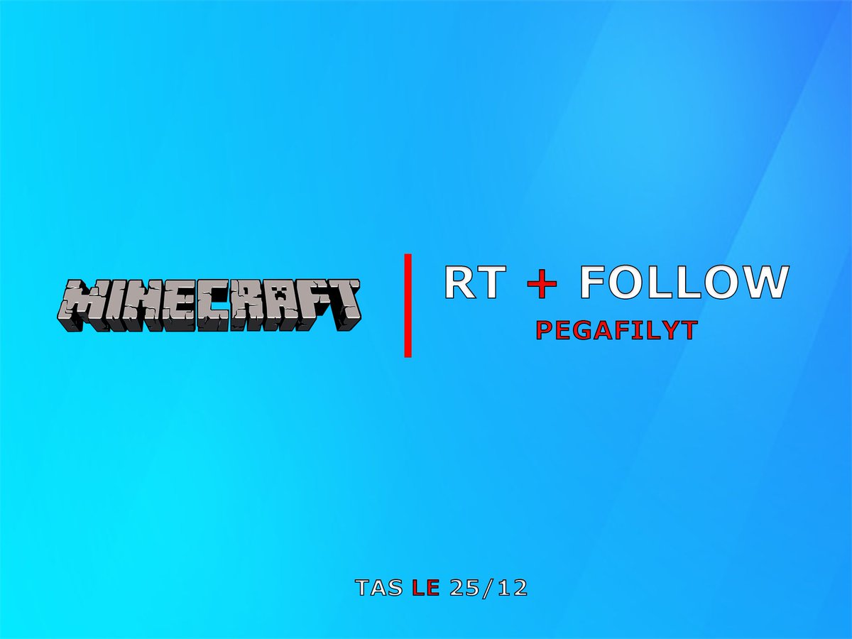 PegafilYT's tweet image. 🎁 #Concours 4/24 SPÉCIAL NOEL 🎁

1 COMPTE MINECRAFT (ou 23.95€) 👉 minecraft.net/fr-fr

Pour participer :

🔸 Follow @PegafilYT
🔹 RT ce tweet

⏰ TAS 25/12