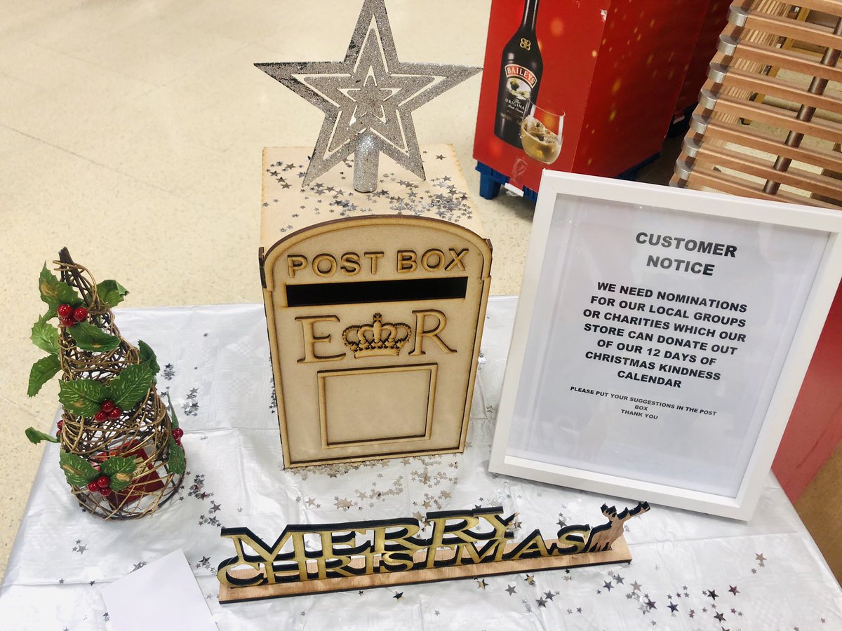 AmyM_Roach's tweet photo. @Tesco Rotherham’s Christmas theme is #giving &amp; you could help
🌟 Nominate local groups for us to reward during our 12 days of Christmas kindness
🌟Donate to our @SheffChildrens toy appeal
🌟Buy a believer bell or reindeer food to support our charity partnership
#heartofrotherham https://t.co/w0ra71kIVX