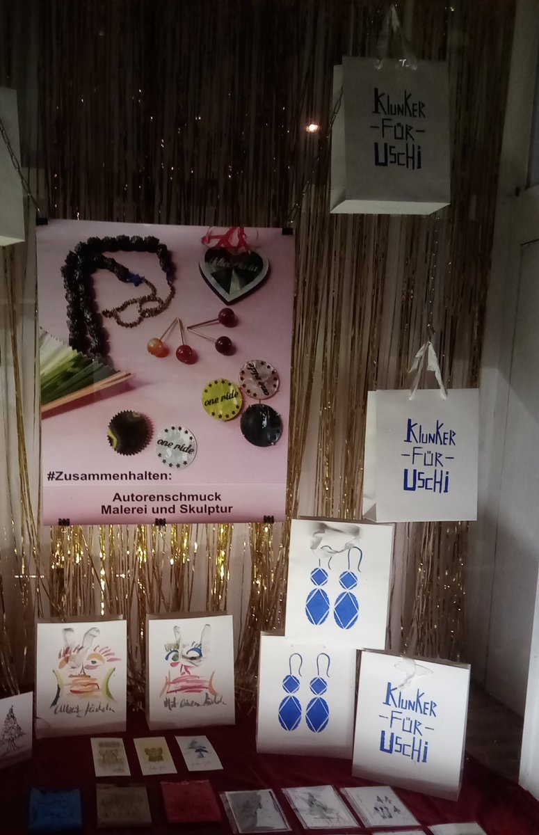 Unsere traditionelle Ausstellung Klunker-fuer-Uschi leider in diesem Jahr fast nur virtuell. Unter klunker-fuer-uschi.de sind #Schmuck und #Malerei zu finden. Dort auch die Orte fürs Sehen, Auswählen und Kaufen #schrifthof