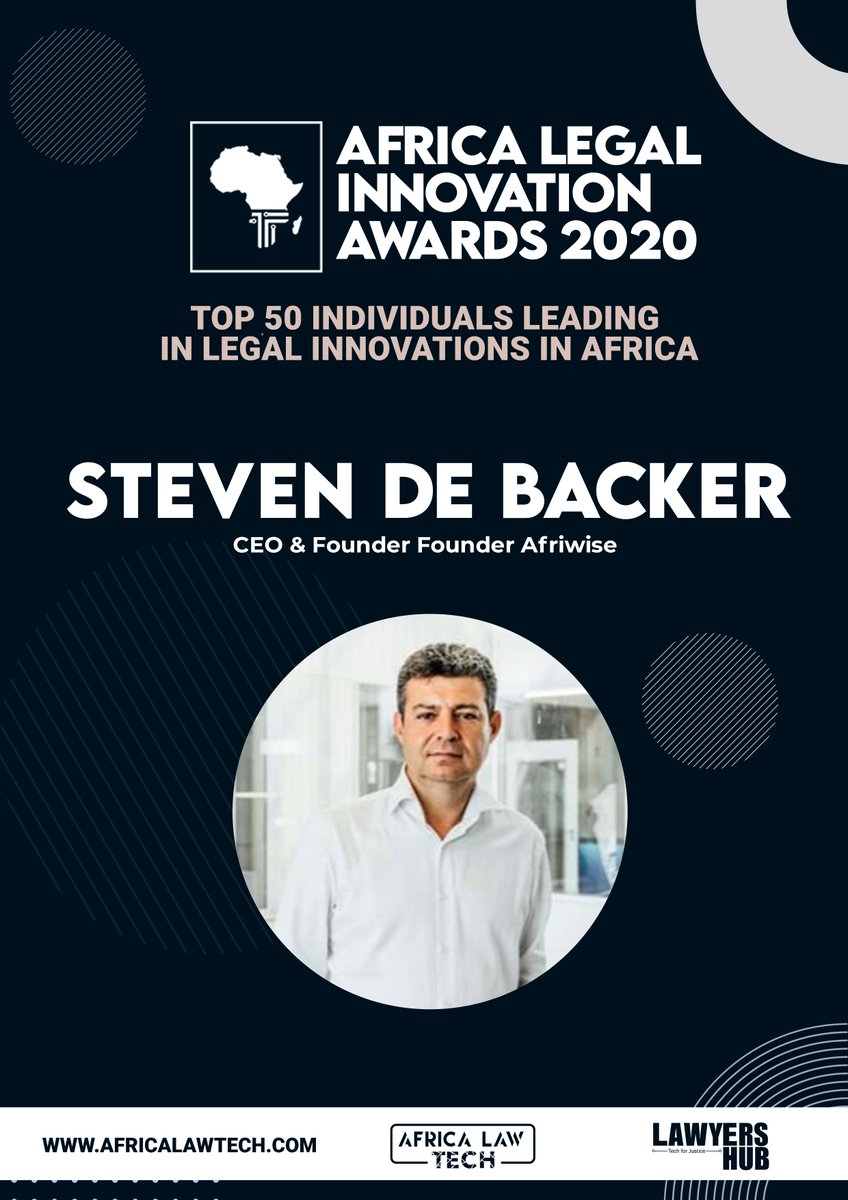  TOP 50 IN LEGAL INNOVATION IN AFRICA Steven De Backer -  @Afriwise  #AfricaLawTech