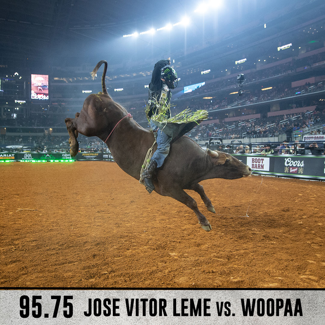 It is no surprise that the top ride of 2020 came from the Champ! Leme brought the house down with a 95.75-point ride on Whoopaa in the third round of the PBR World Finals.