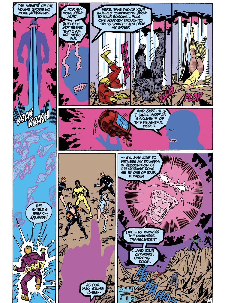 Very cool there’s no lines around Darkseid. Simple and effective way to show his otherworldliness