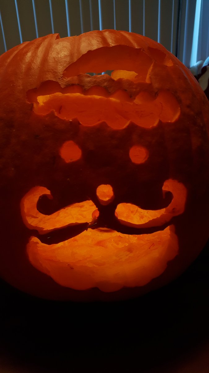 I finally carved the pumpkin I bought on October 1st today, because time has become meaningless.I'm told it's December now, so it's Santa.Gonna put it under the tree we're getting this week.Why not.