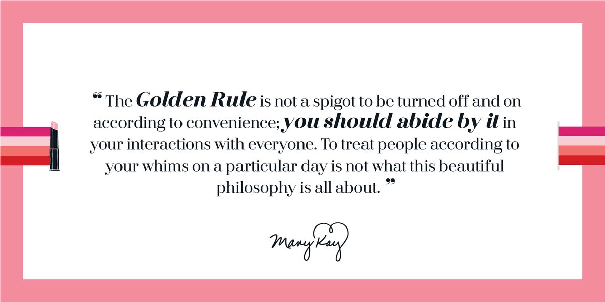 MaryKayGlobal's tweet photo. Mary Kay Ash felt strongly about valuing and treating others in the best way, which is why she so strongly incorporated the Golden Rule into our company’s principles. Today we continue to use the Golden Rule in all aspects of our business and hope you might too. https://t.co/QBHCH7IIVB