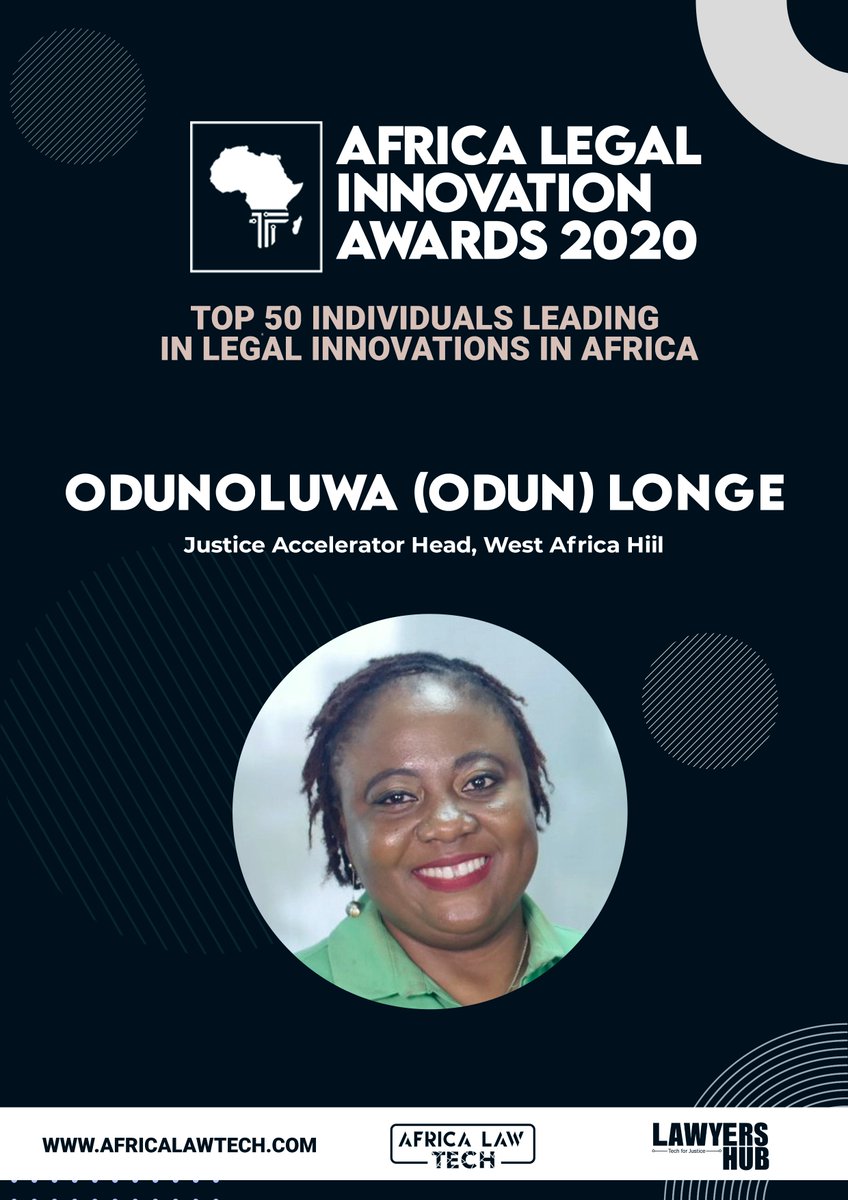  TOP 50 IN LEGAL INNOVATION IN AFRICA Odunoluwa Longe -  @DIYlawNG #AfricaLawTech