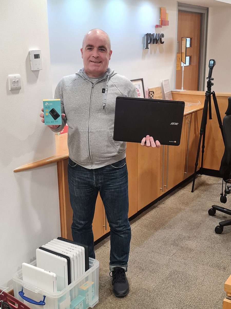 All computers delivered to PwC Belfast ready to be distributed to deliver training and support for their "Into Tomorrow" project. Big thanks to Belfast City Council  and We Are Digital  for their help to get this fantastic project up and running  pwc.co.uk/who-we-are/reg…