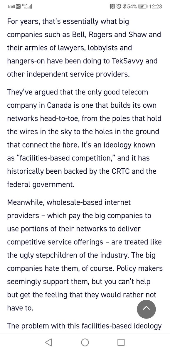 GregCKL's tweet photo. I read this article by @peternowak
I feel for companies like @TekSavvyNetwork
Peter's words -
Imagine, for a second, someone making fun of you for being too skinny. Then they take all your food away...
@TekSavvyBuzz @CRTCeng
#supportthelittleguys https://t.co/3ZEWmOUivp