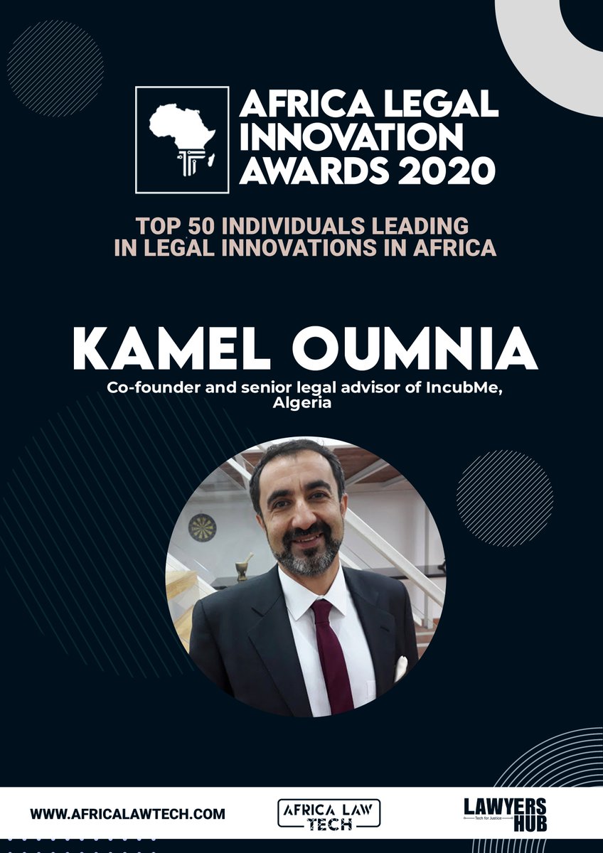  TOP 50 IN LEGAL INNOVATION IN AFRICA Kamel Oumnia - Incube Me #AfricaLawTech