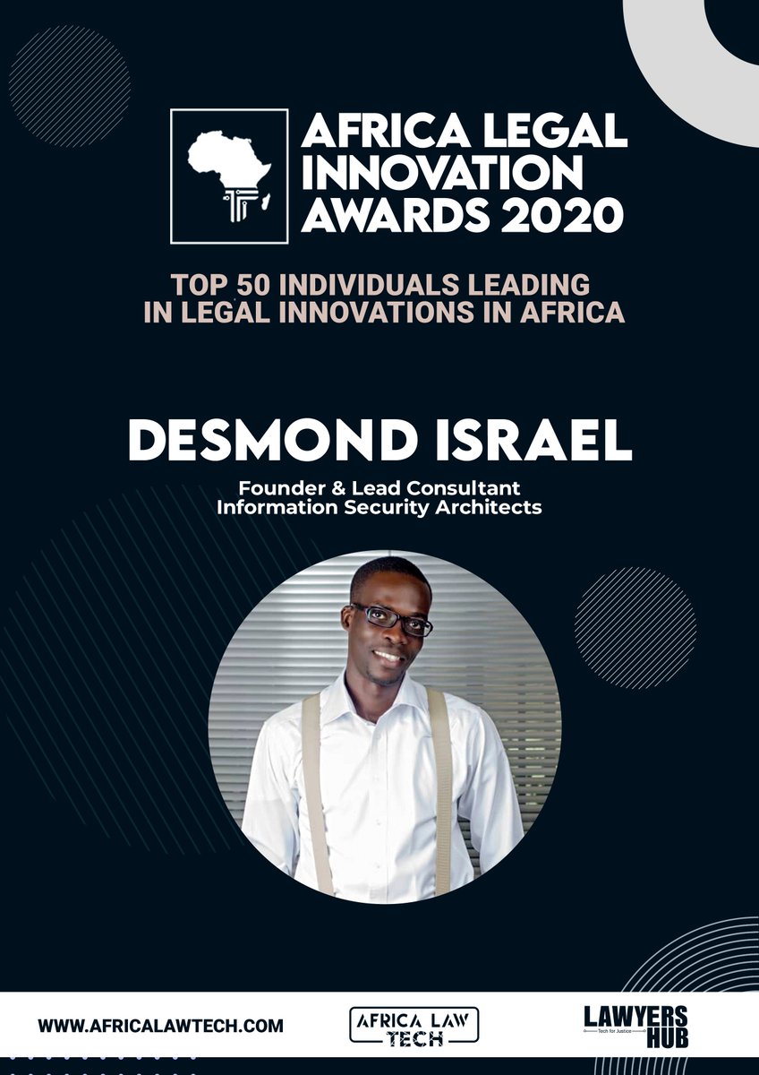  TOP 50 IN LEGAL INNOVATION IN AFRICA Desmond Israel,  @desmond_israel -  @hub_adr  #AfricaLawTech